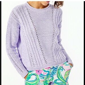 NEW Size Med Lilly Pulitzer MAXCY SWEATER Light Lilac Verbena